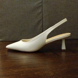 ALDO PERANGA white heels, size 7.5